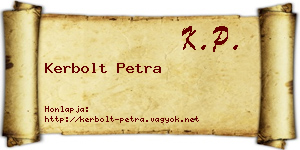 Kerbolt Petra névjegykártya
